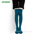 Over knee dot cotton long knitted lady's socks